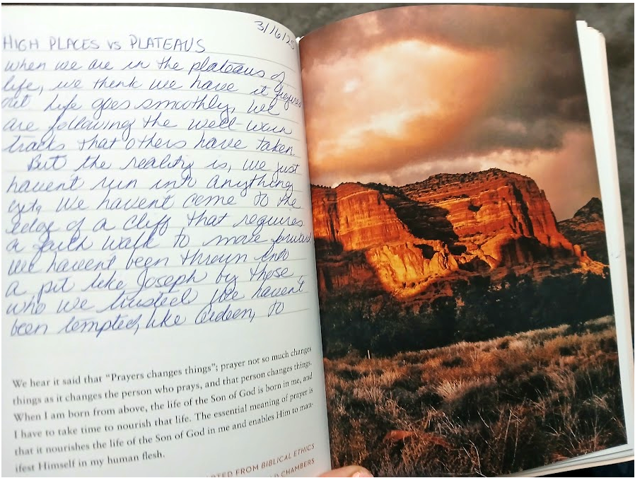 Plateaus vs high places in prayer journal